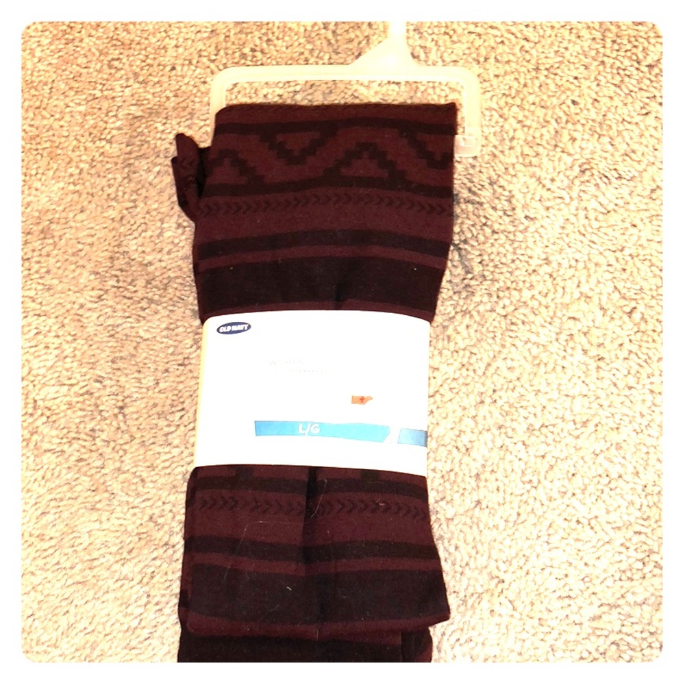 Black and maroon Aztec leggings